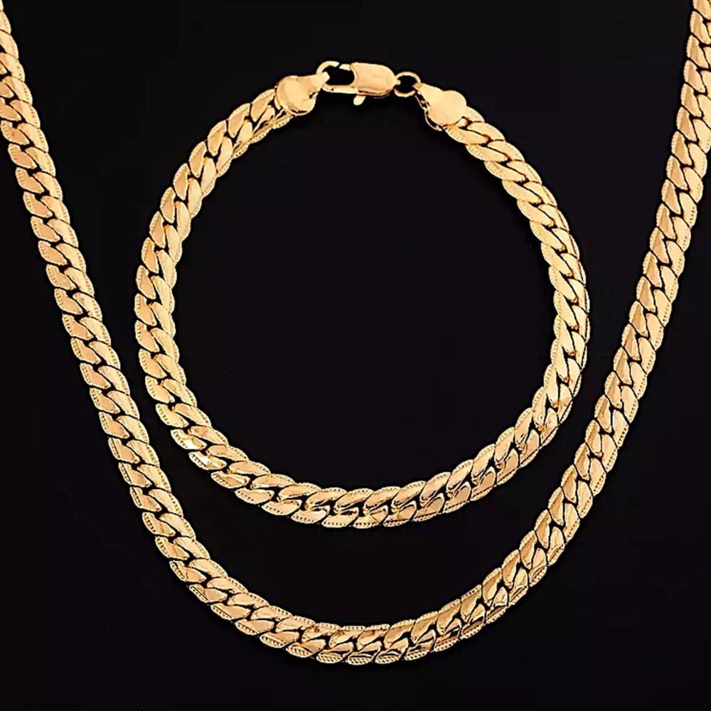 NEW 18K GOLD PLATED UNISEX LINK NECKLACE